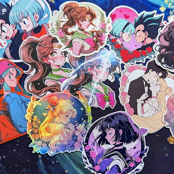 Mixed lot, sailor moon and dragon ball z stickers 11 stickers - Picture 1 of 6